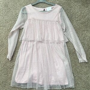 Zara toddler Pink Glitter Dress
